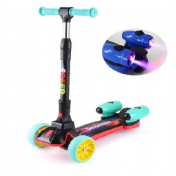 3 Wheels Kids Folding Spray Rocket Scooter with Smoke Light